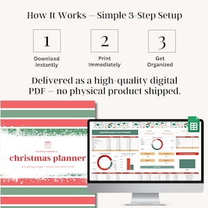 Budget tracker and event planner included in festive printable set, ideal for December holiday planning