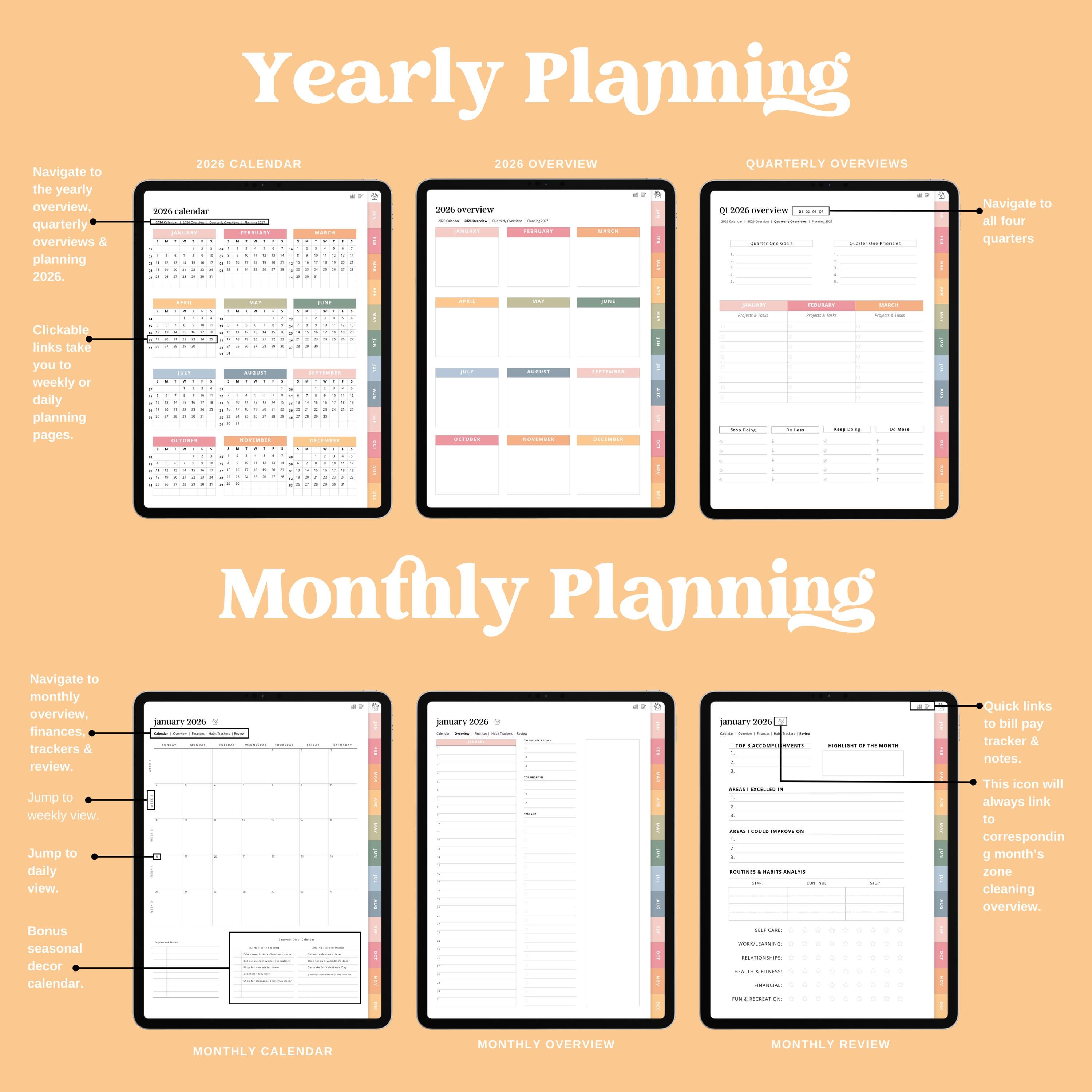 2026 Digital Home and Life Planner for Moms Daily Cleaning Schedule ...