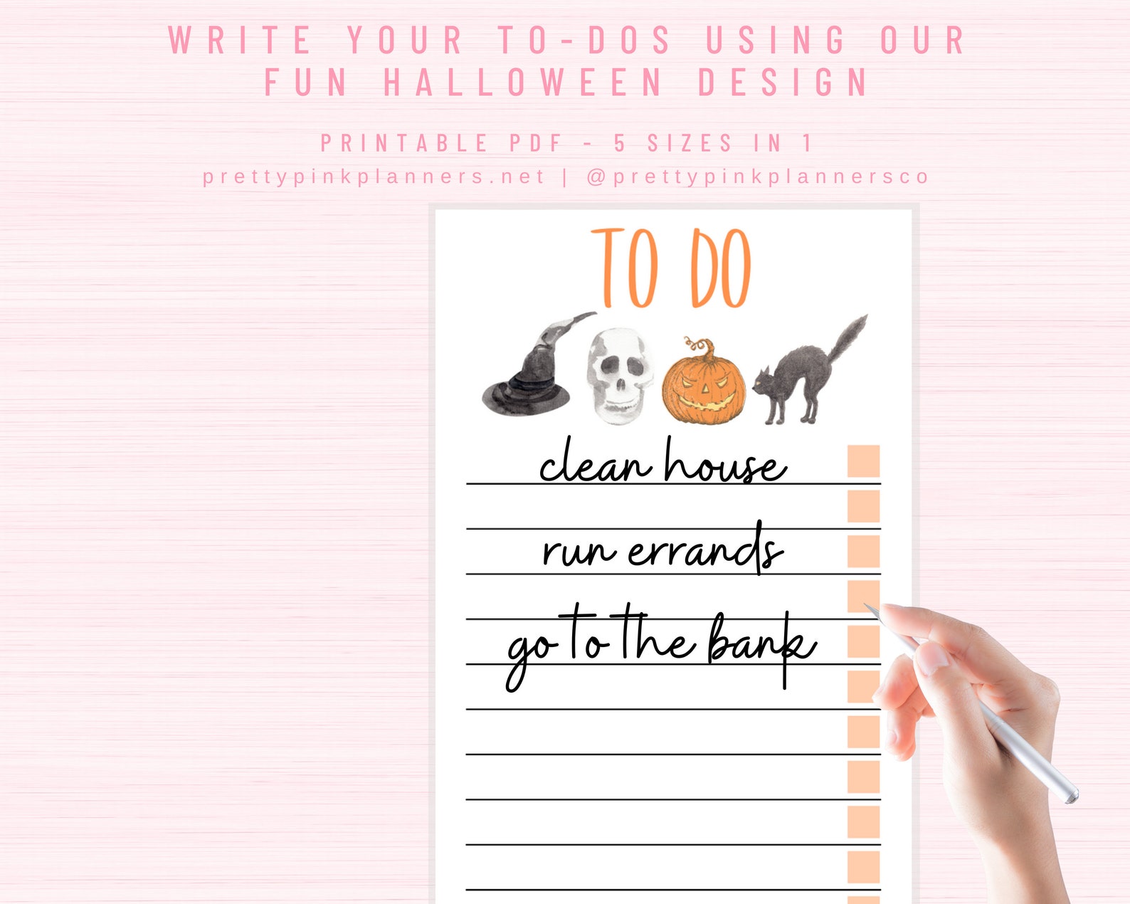 Halloween To Do List Printable Halloween Planner Insert Fall | Etsy