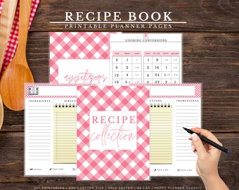 Recipe Binder, Recipe Book, Cookbook Template, Personalized Recipe, Recipe Cards, Printable Recipe Cards, Handwritten Recipe Cards, A5, A4