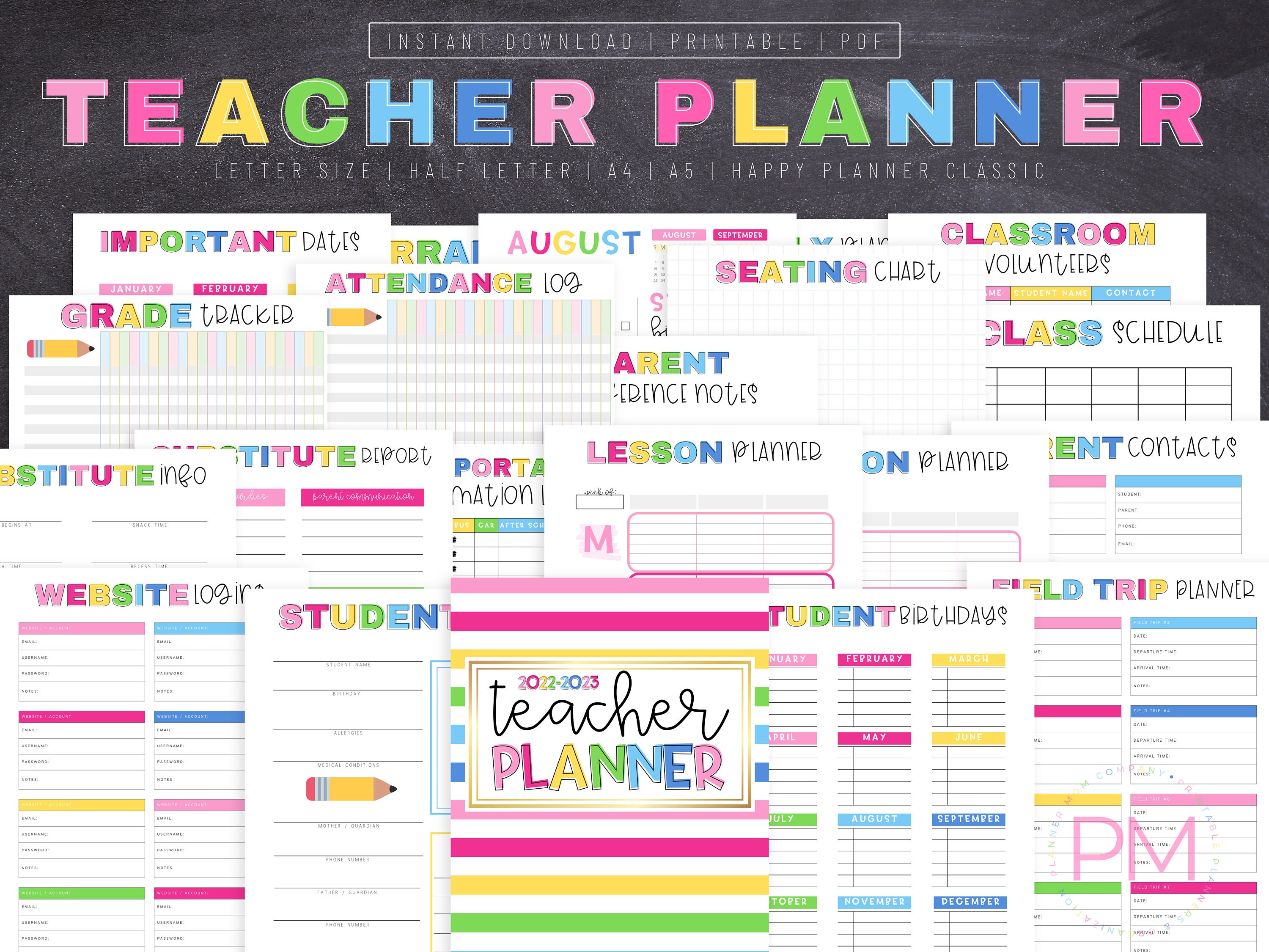 Teacher Planner 2022-2023 Lesson Planner Printable Academic - Etsy Israel