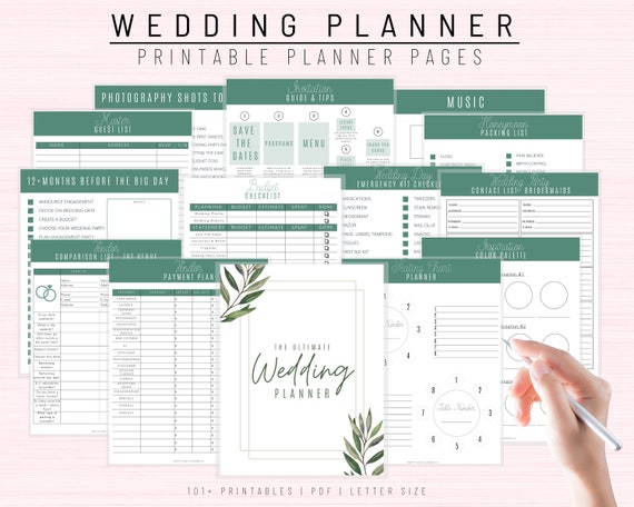 wedding planner printable printable wedding planner kit etsy