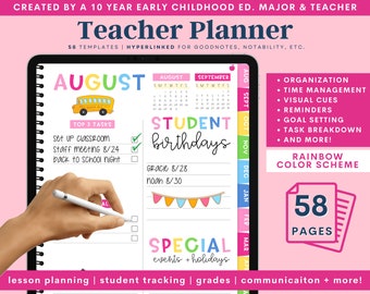 Digital Teacher Planner, Teacher Digital Planner, Teacher Planner, Lesson Planner Book, GoodNotes Planner, Teacher iPad Planner