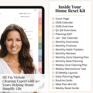 Full-year cleaning calendar with automated tasks like closet rotation and school reminders