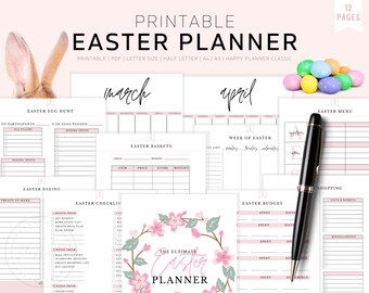 Easter Planner, Spring Planner, Easter Organizer, Easter Printable, Spring Printable, Easter Gifts, Easter Bunny, Holiday Printable