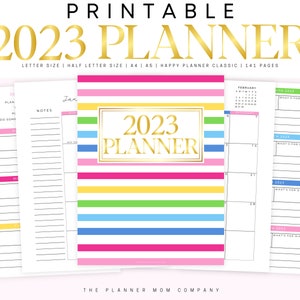 A4 & Letter 2023 Calendar Monthly Printable Planner Schedule