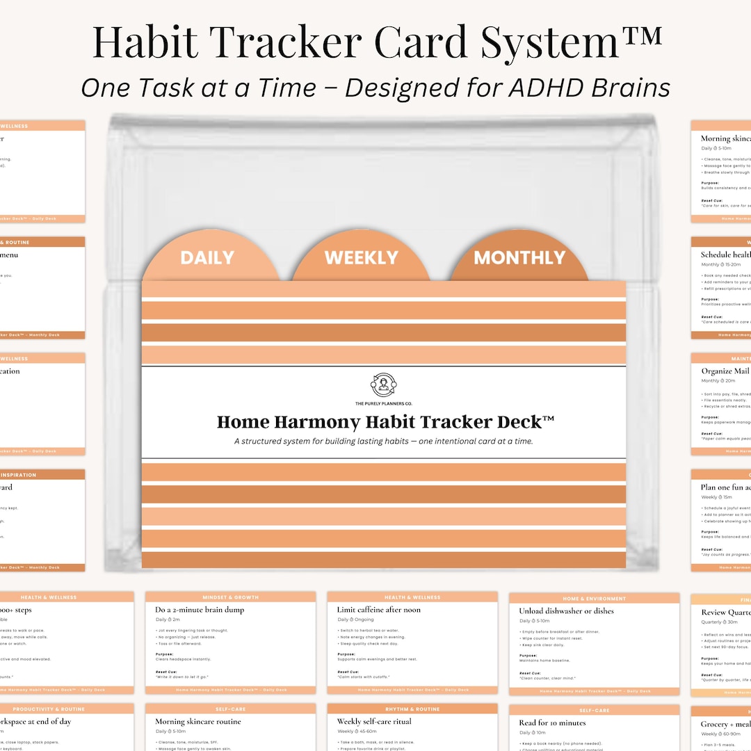 Adhd Habit Tracker Digital Routine Card System for Adults With ...