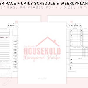 Household Binder, Daily Planner, Printable Planner Pages, Mom Planner Bundle, A5 Planner Inserts, A4, Letter Size, Life Planner, PDF image 2