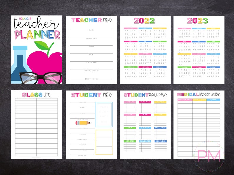 Teacher Planner 20222023 Lesson Planner Printable Academic Etsy