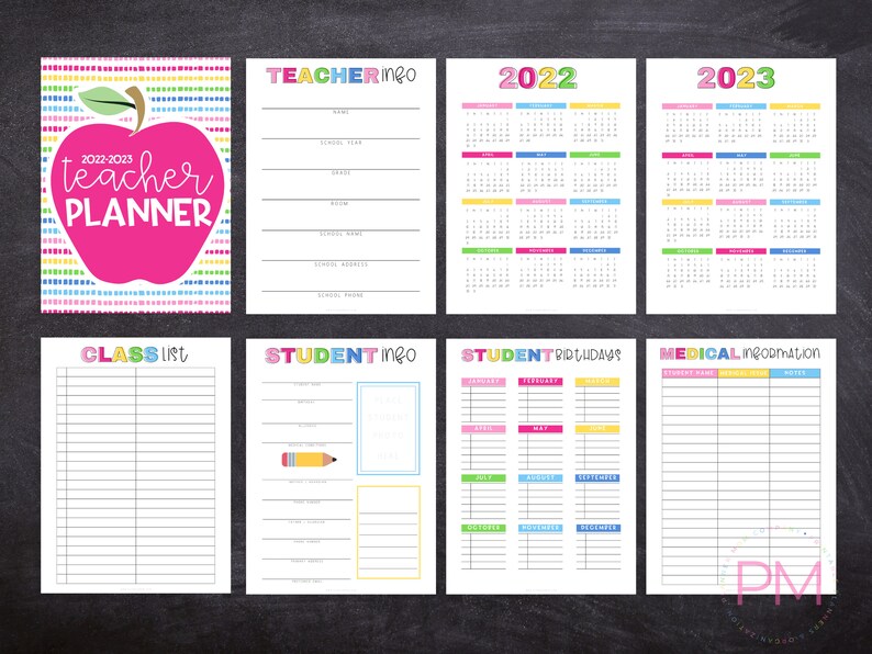 20222023 Teacher Planner Teacher Weekly Planner Lesson Etsy