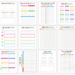 Teacher Planner 2023-2024, Lesson Planner Printable, Academic Planner, Classroom Roster, Agenda, Letter Size, A5 image 3