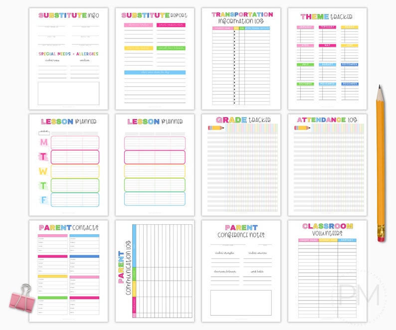 Teacher Planner 2023-2024, Lesson Planner Printable, Academic Planner, Classroom Roster, Agenda, Letter Size, A5 image 3