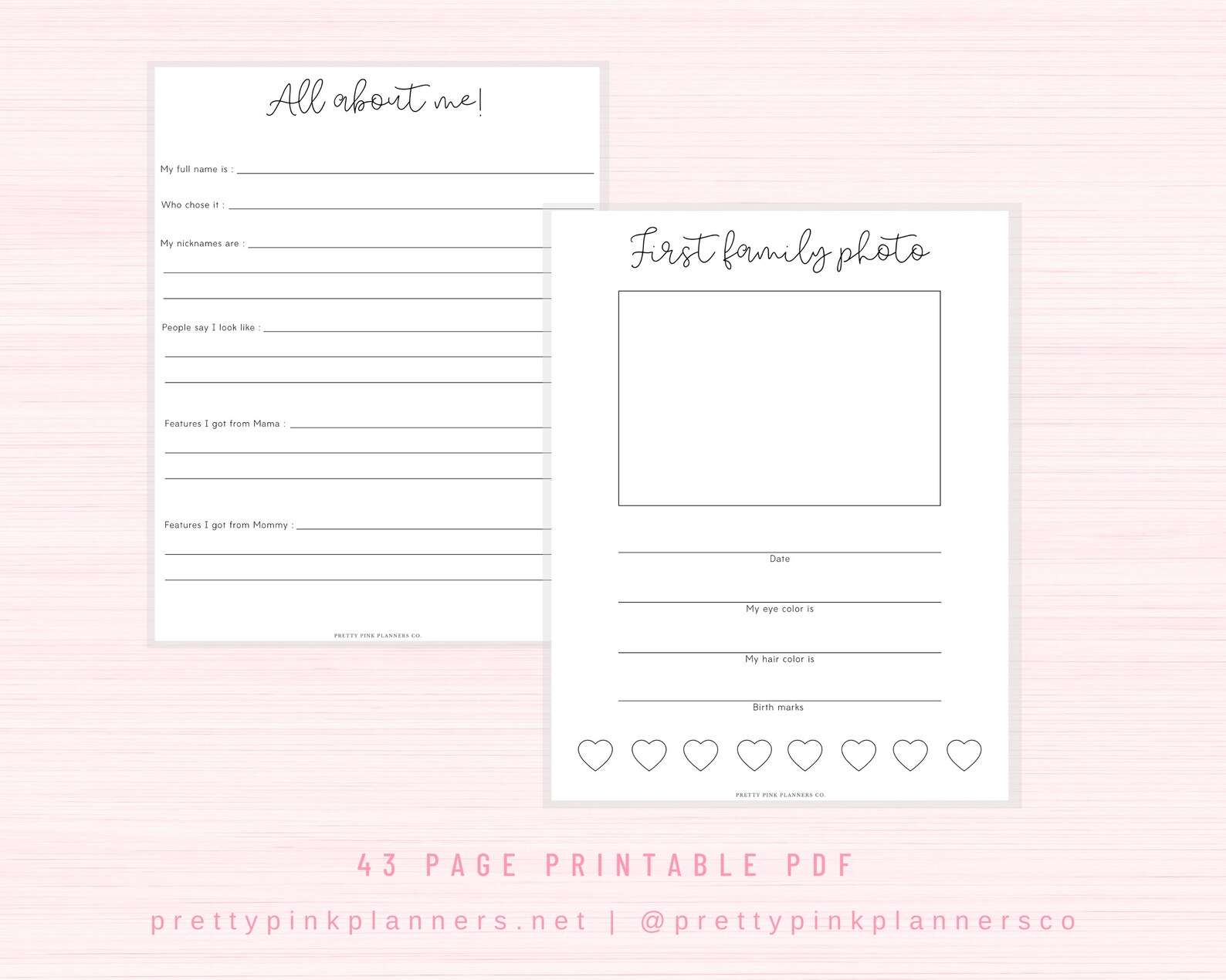 Baby Book Printable Baby Book Pages Baby Memory Book Baby Etsy