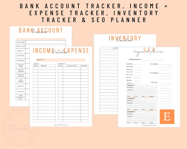 Etsy Business Planner Etsy Planner Pages Etsy Printable Etsy