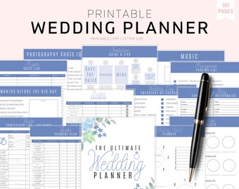 Wedding Planner Printable, Printable Wedding Planner Kit, Wedding Binder Template, Wedding Planning Book, Wedding Planner Organizer