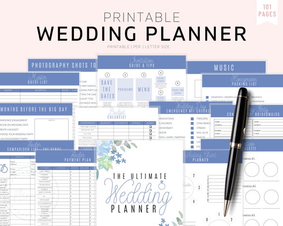 Wedding Planner Printable, Printable Wedding Planner Kit, Wedding Binder  Template, Wedding Planning Book, Wedding Planner Organizer 