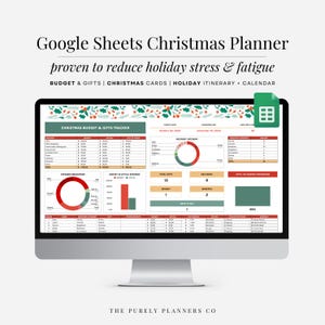 Rastreador de presentes de Natal Planilhas Google Planilha de planejamento de presentes de Natal Modelo de orçamento de Natal Rastreador de cartões de Natal Itinerário de Natal