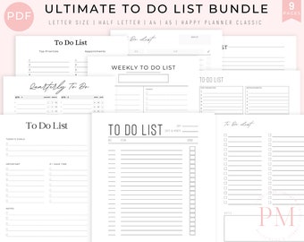 To Do List Pages, Daily To Do List, Grocery List, Shopping List, Printable To Do List, Bucket List, Task Management