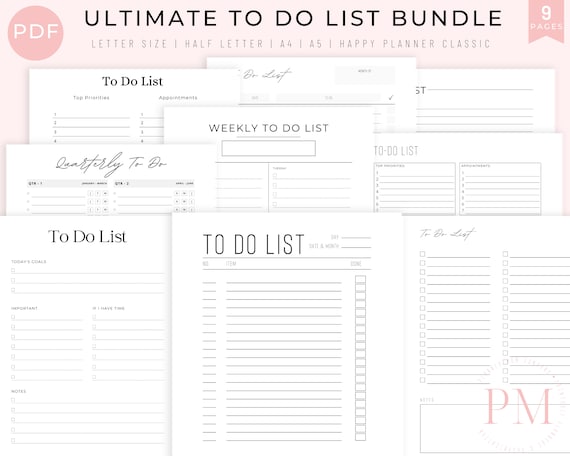 To Do List Pages, Daily To Do List, Grocery List, Shopping List, Printable To Do List, Bucket List, Task Management