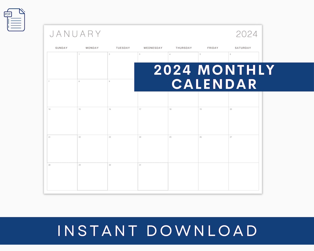 Editable Calendar 2024 Wall Calendar Fridge Calendar Etsy