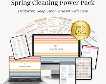 Spring Cleaning Guide Printable Master Cleaning Checklist Cleaning Planner Deep Clean CheckList 30 Day Declutter Challenge Cleaning Schedule