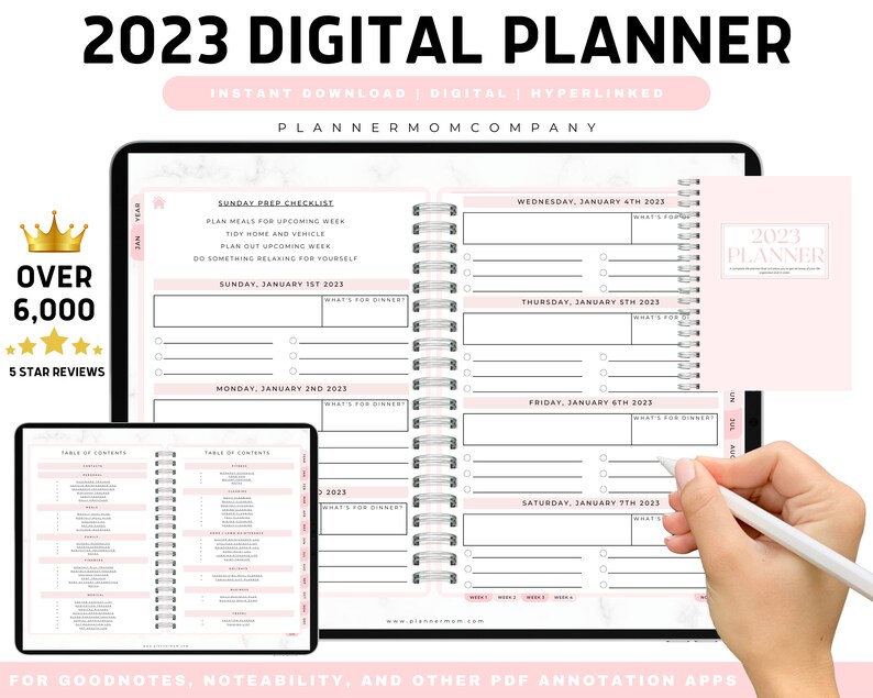 2023 Digital Planner Ipad Goodnotes Template Notability Etsy