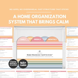 Mazzo di carte di routine stampabili per mamme e assistenti Organizzatore del carico mentale per le faccende domestiche quotidiane e settimanali Supporto domestico per chi è sopraffatto