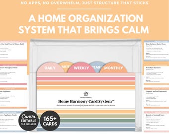 Baraja de cartas de rutina imprimible para mamás y cuidadores. Organizador de carga mental para tareas domésticas diarias y semanales. Apoyo en casa abrumado.