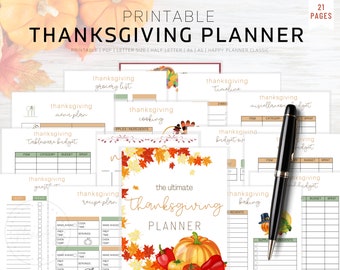 Printable Holiday Planner, Printable Holiday Binder, Thanksgiving Planner and Organizer, Thanksgiving Organizer, Holiday Planner A5