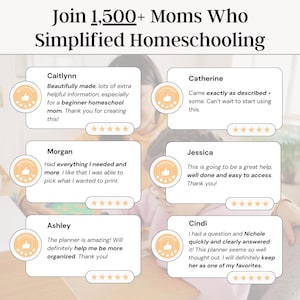 Reviews from 1,500 plus homeschool moms who simplified with this planner