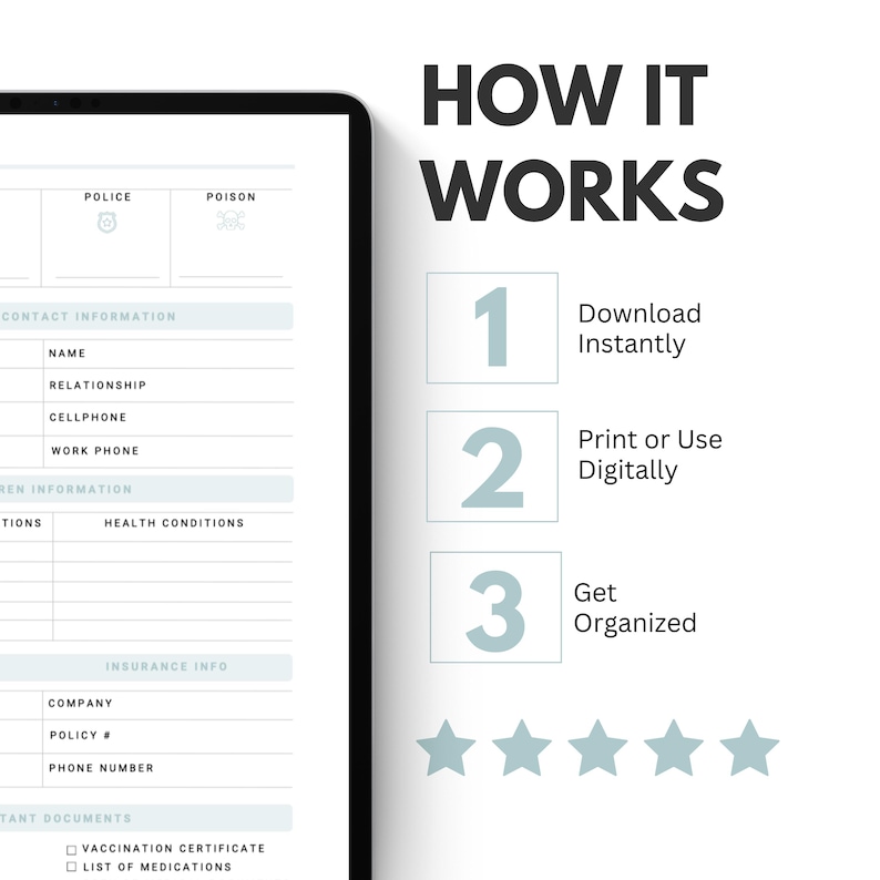 Household organizer printable binder pages for home organization, bill tracker, grocery list, and home management planner PDF