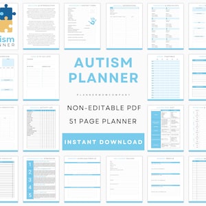 Autism Planner, Autism Planner Binder, Autism Planner Adult, Daily Planner For Autism, Daily Planner Autism, Autism Digital Planner