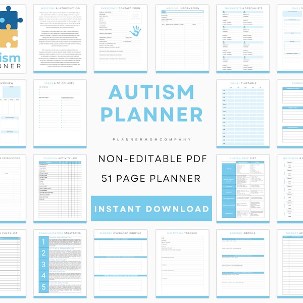 Autisme Planner, Autisme Planner Binder, Autisme Planner Volwassene, Dagelijkse Planner voor Autisme, Dagelijkse Planner Autisme, Autisme Digitale Planner