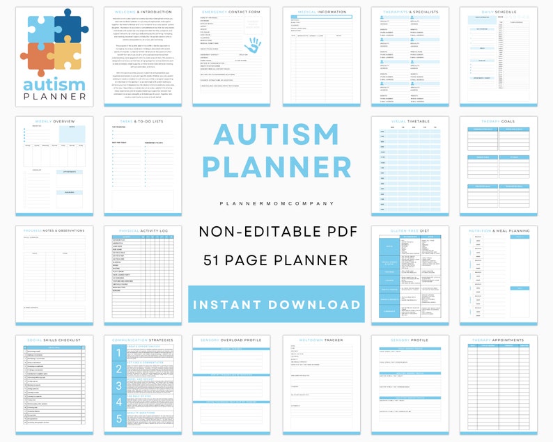 Autism Planner, Autism Planner Binder, Autism Planner Adult, Daily Planner For Autism, Daily Planner Autism, Autism Digital Planner image 1