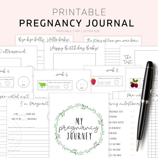 The Ultimate Pregnancy Journal, Diario di gravidanza stampabile, Pianificatore di gravidanza, Kit mamma in attesa, Libro dei ricordi di gravidanza, Bump to Baby, PDF