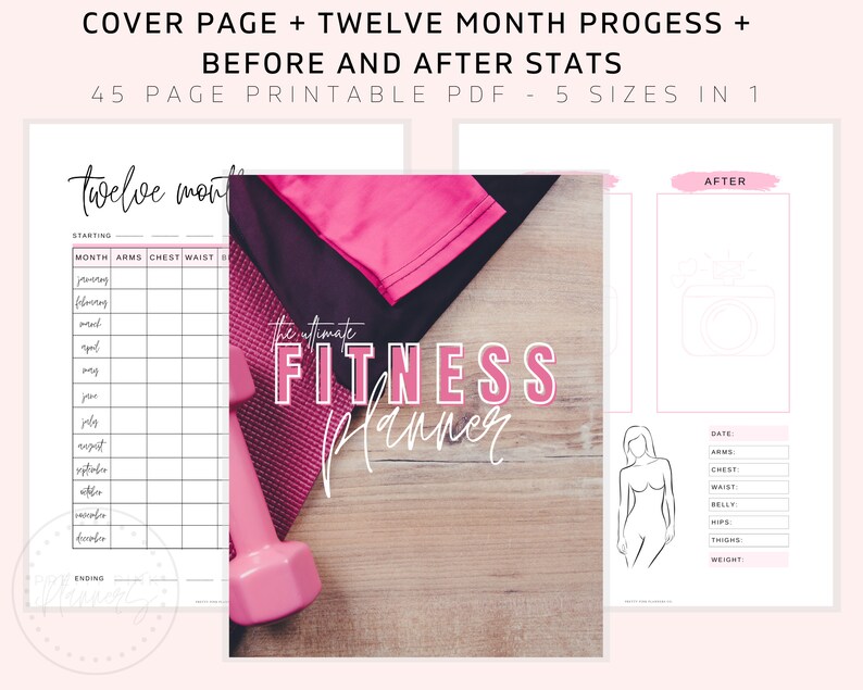 Fitness Planner Printable Health Planner Fitness Journal Etsy