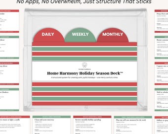 Holiday Planner Printable Routine Deck For Busy Moms Organized Christmas Cards For Calm December Structure No Stress Holiday Planning System