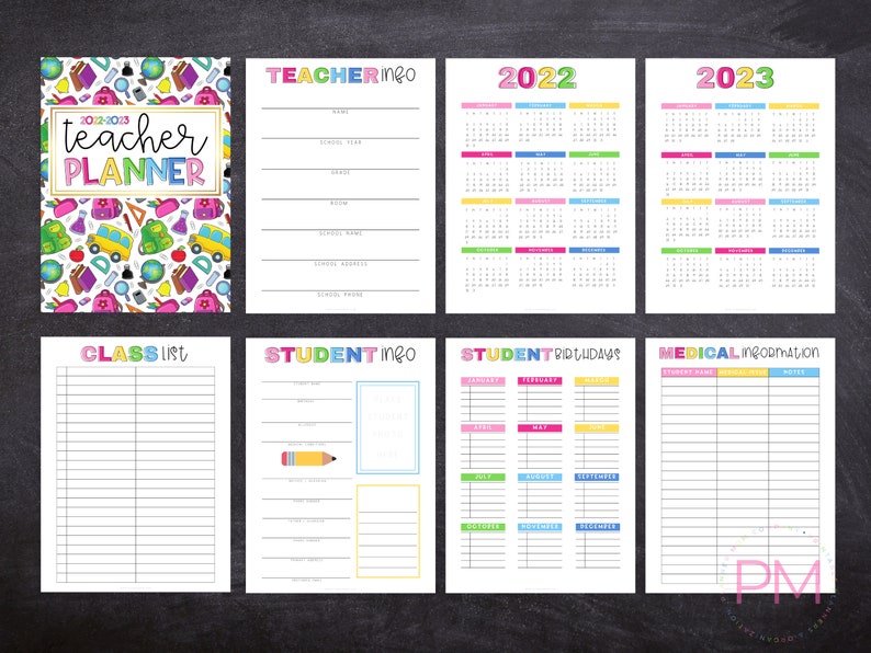 Teacher Planner 20222023 Lesson Planner Printable Academic Etsy