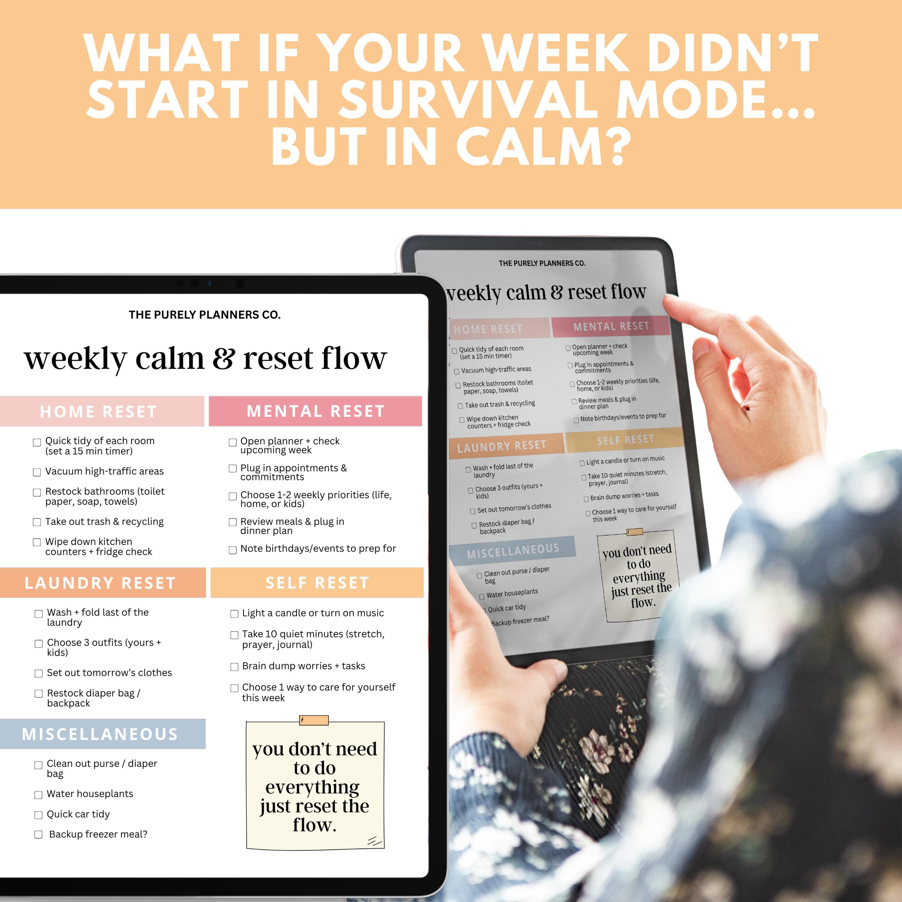 Weekly Home Life Reset Guide for Busy Moms Digital Checklist Planner ...