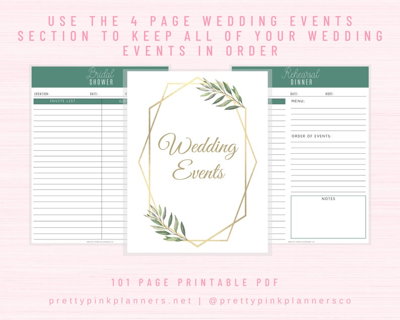 Wedding Planner Printable, Printable Wedding Planner Kit, Wedding Binder Template, Wedding Planning Book, Wedding Planner Organizer image 7