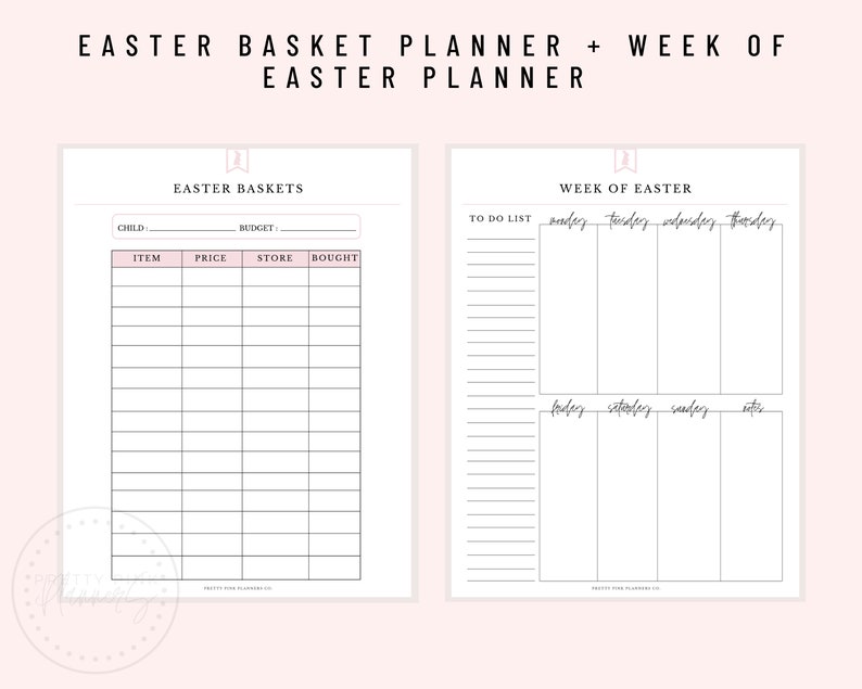 Easter Planner, Spring Planner, Easter Organizer, Easter Printable, Spring Printable, Easter Gifts, Easter Bunny, Holiday Printable image 6