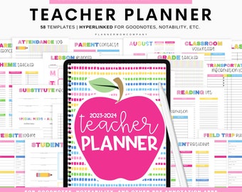 Teacher Planner 2023-2024, Lesson Planner Digital, Academic Planner, Classroom Roster, Agenda, GoodNotes