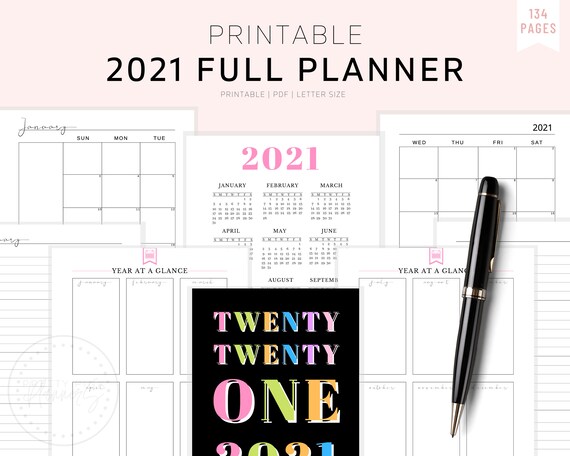 2021 Planner Printable 2021 Weekly Planner Monthly Planner | Etsy