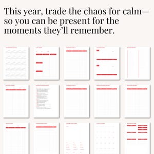 Organized Christmas planning pages designed to help moms manage all aspects of the holiday season efficiently