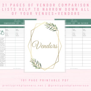 Wedding Planner Printable, Printable Wedding Planner Kit, Wedding Binder Template, Wedding Planning Book, Wedding Planner Organizer image 2