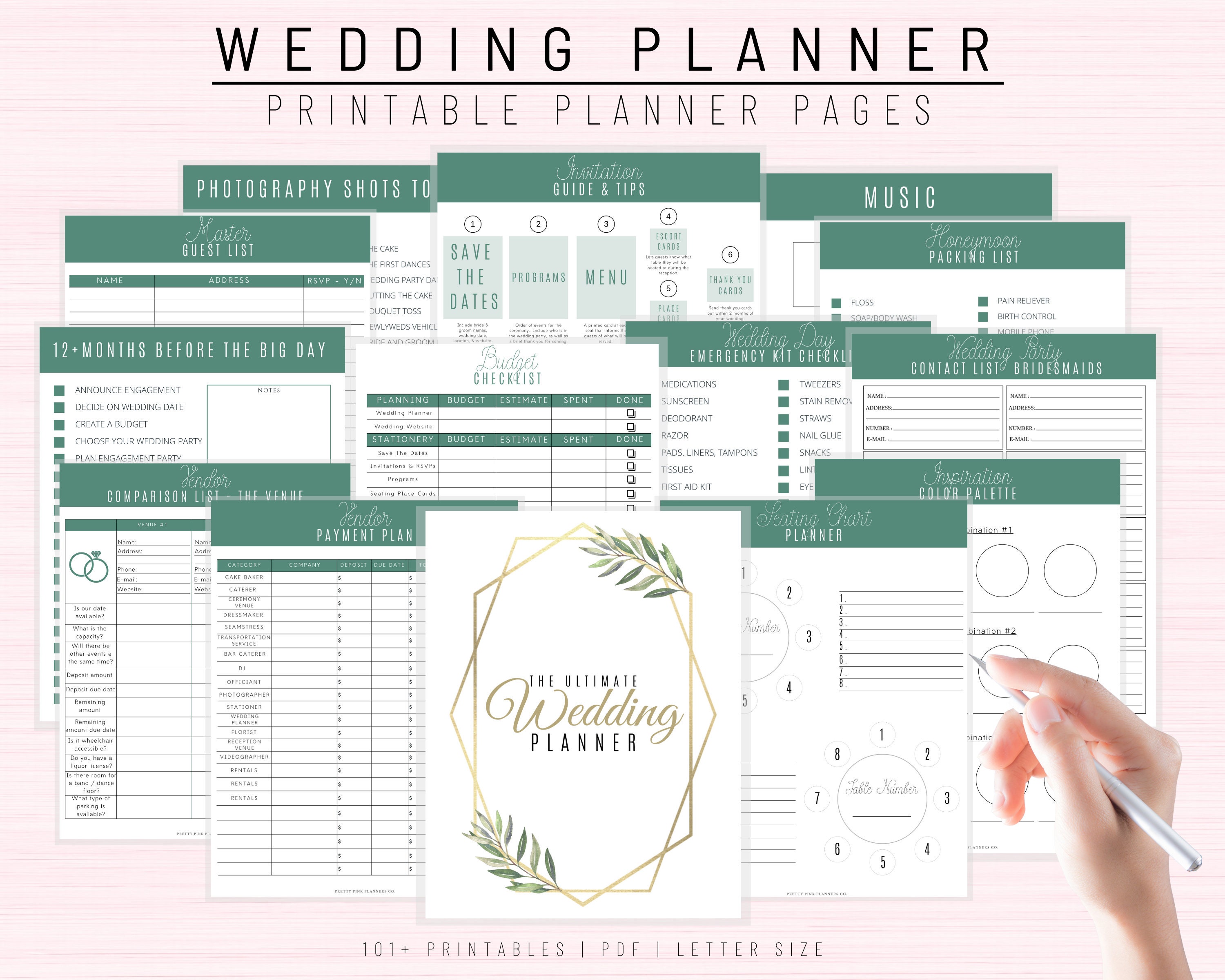 Wedding Planner Printable Printable Wedding Planner Kit | Etsy