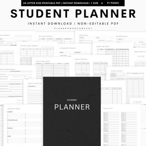 Akademischer Planer, druckbarer Studentenplaner, druckbarer Studentenplaner, Akademischer Planer 2023, College-Planer, College-Studentenplaner