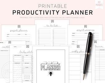 Daily Productivity Planner, Life Planner Kit, Project Planner, Project Planner Printable, Goal Planner Printable, Project Management, Goals