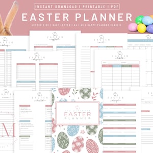 Easter Planner, Spring Planner, Easter Organizer, Easter Printable, Spring Printable, Easter Gifts, Easter Bunny, Holiday Printable