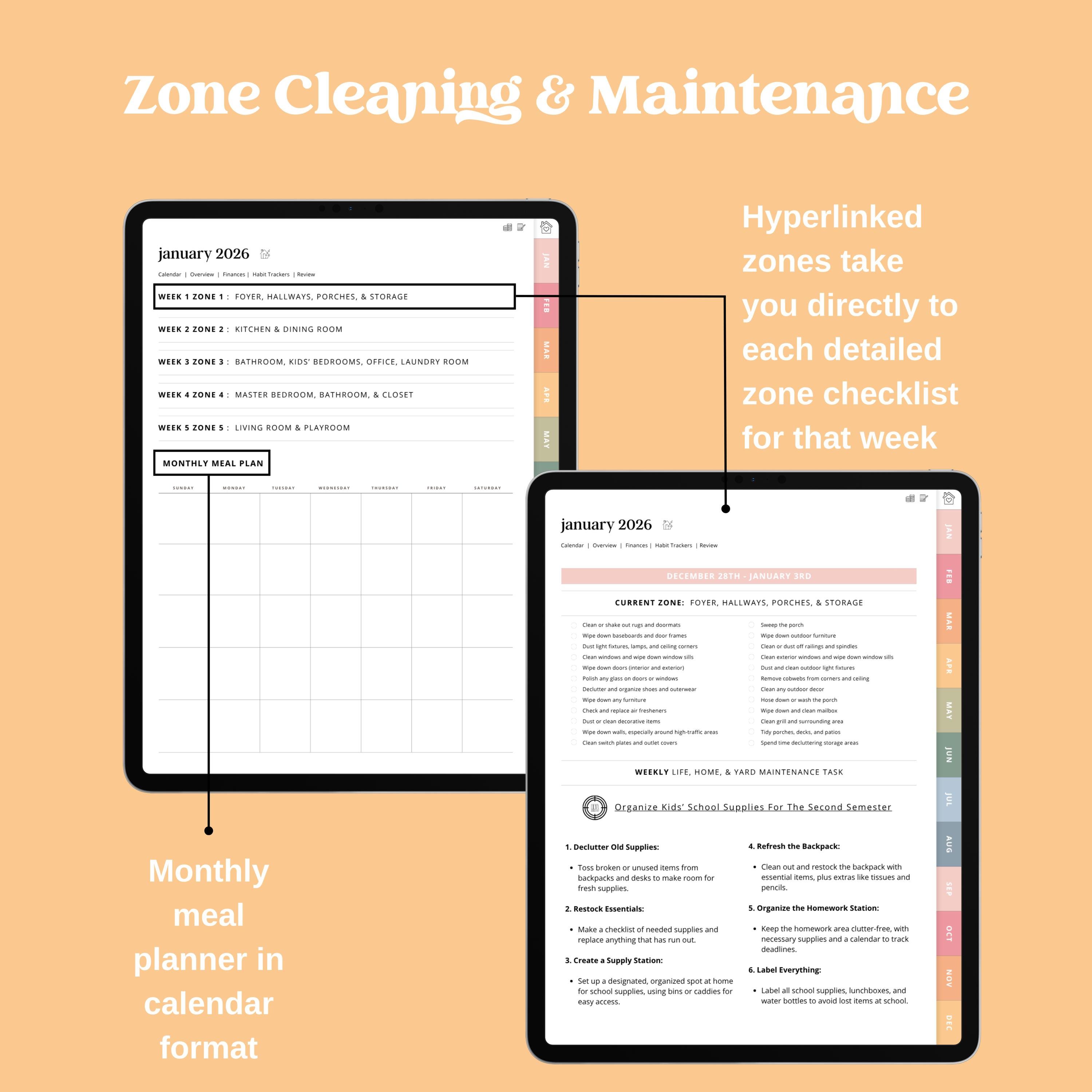 2026 Digital Home and Life Planner for Moms Daily Cleaning Schedule ...